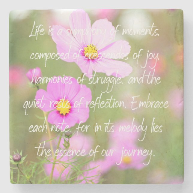 Porta-copo De Pedra A vida é uma sinfonia de momentos (Frente)