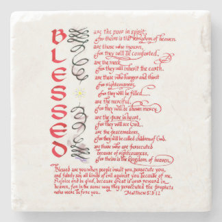 Porta-copo De Pedra Abençoado Matthew 5 3 12 Bíblia Verse Christian