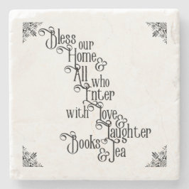 Porta-copo De Pedra Abençoe nossa casa