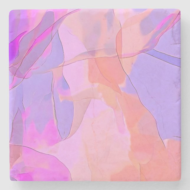 Porta-copo De Pedra Abstract Pastel Layers  (Frente)