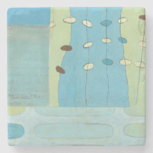 Porta-copo De Pedra Abstrato Azul Ovo Parade