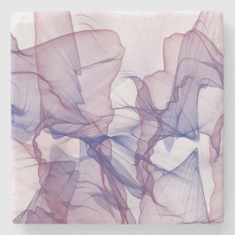 Porta-copo De Pedra Abstrato branco, vermelho, azul e água púrpura