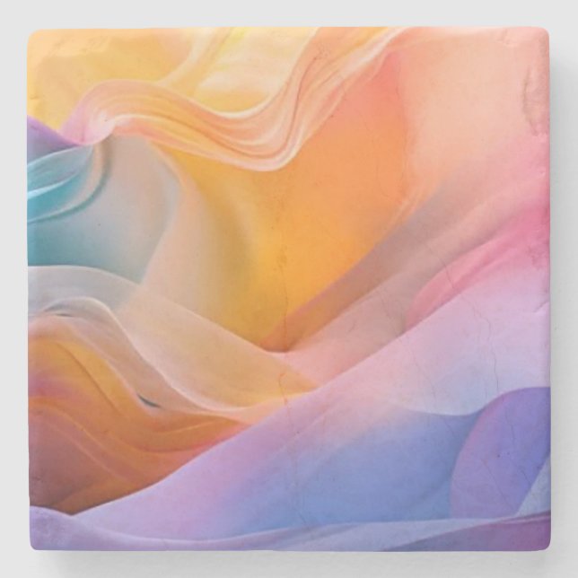 Porta-copo De Pedra Abstrato Cores (Frente)