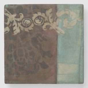 Porta-copo De Pedra Abstrato Damask Tapeçaria por Jennifer Goldberger
