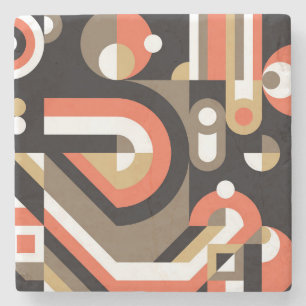 Porta-copo De Pedra Abstrato geométrico: Design de Trabalho de arte fu