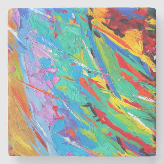 Porta-copo De Pedra Abstrato Paint Splatter Porta copos (Frente)