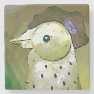 Porta-copo De Pedra Abstrato Rooster 1