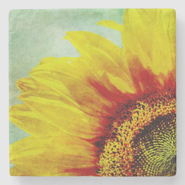 Porta-copo De Pedra Abstrato Sunflower (Frente)