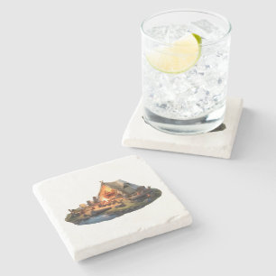 Porta-copo De Pedra Acampamento Com Os Amados