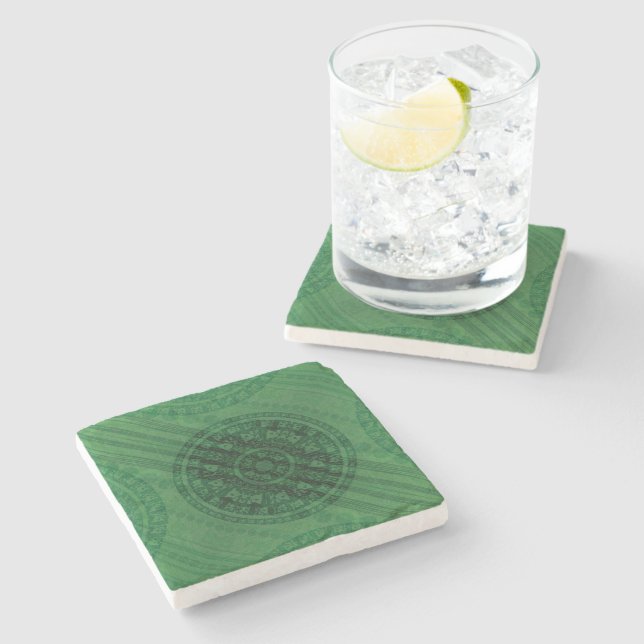 Porta-copo De Pedra Aceitação | Medalhas Verdes (Lateral)