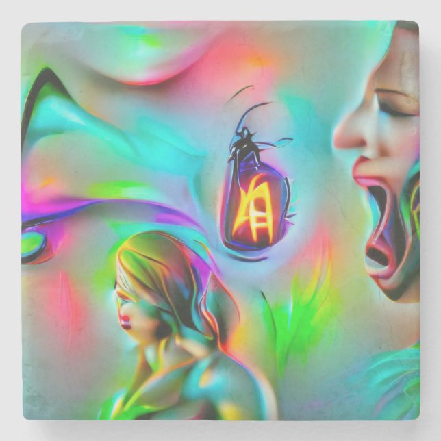 Porta-copo De Pedra Acusticófobia (Frente)