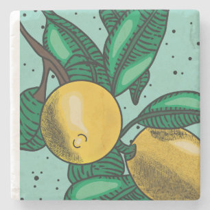 Porta-copo De Pedra Adoráveis Lemons Oven Mitt e Potes