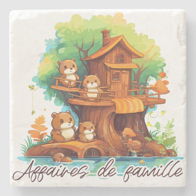 Porta-copo De Pedra Affaires de famille (Frente)