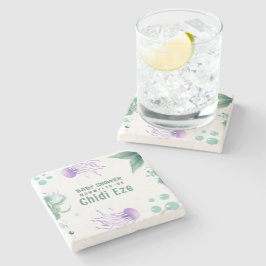 Porta-copo De Pedra Água-viva Chá de fraldas colorida de água-viva