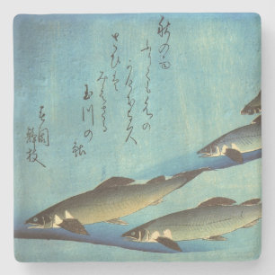 Porta-copo De Pedra Ai (Trout) - Impressão de Peixe Japonês Colorido d