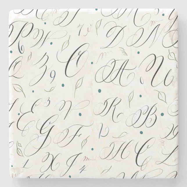 Porta-copo De Pedra Alfabetização Alfabeto e Florestas Porta copos Mar (Frente)