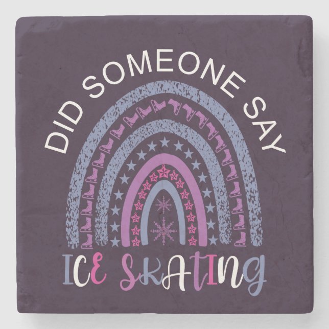 Porta-copo De Pedra Alguém Disse Que Ice Skating? (Frente)