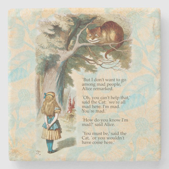 Porta-copo De Pedra Alice no País das Maravilhas Cheshire Cat Mad (Frente)