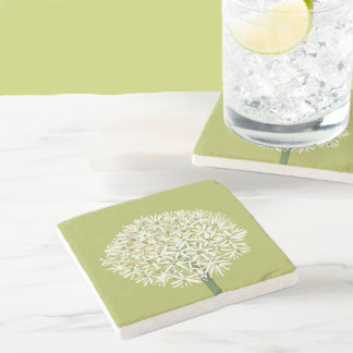 Porta-copo De Pedra  Allium Flower Botanical Art | Elegant Flora