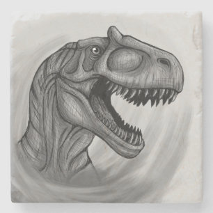 Porta-copo De Pedra Allosaurus Sketch