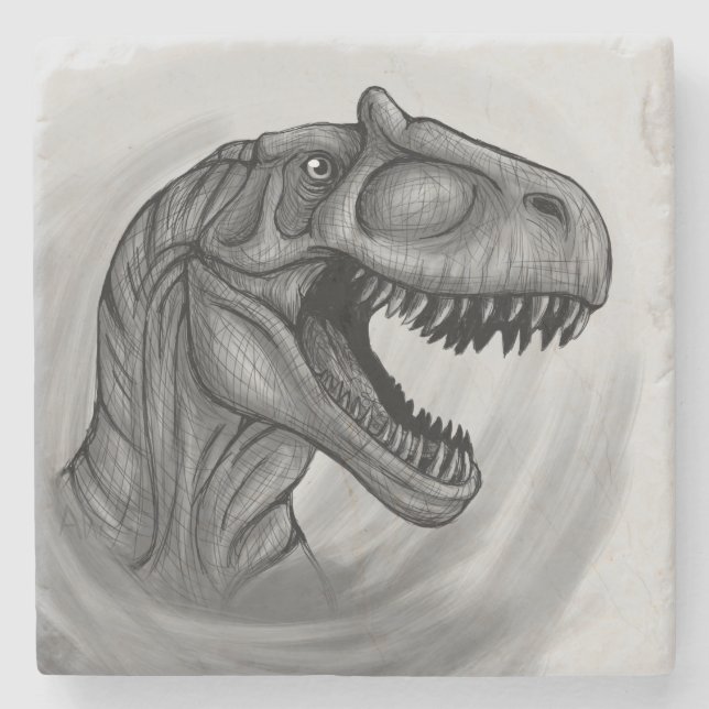 Porta-copo De Pedra Allosaurus Sketch (Frente)