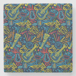 Porta-copo De Pedra Amantes de Música Coloridos Modernos para Instrume