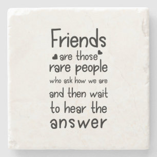 Porta-copo De Pedra Amigos são raros pessoas - Cotação de Amizade Pret