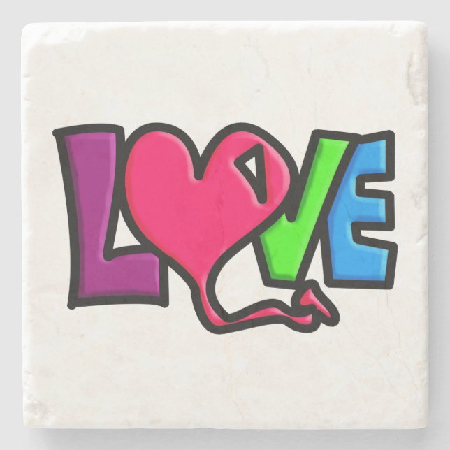 Porta-copo De Pedra Amor (Frente)
