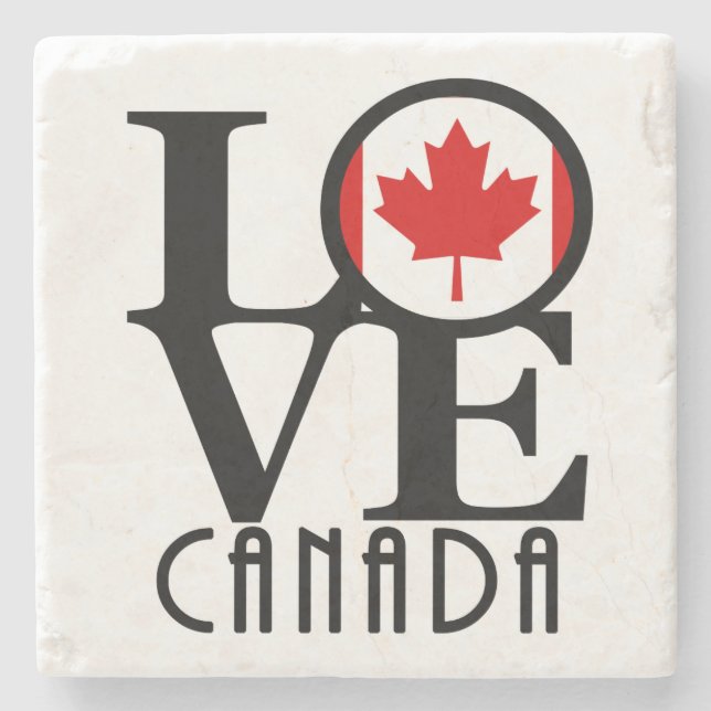 Porta-copo De Pedra AMOR Canadá (Frente)