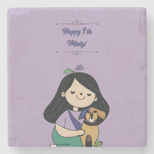 Porta-copo De Pedra Amor De Cão