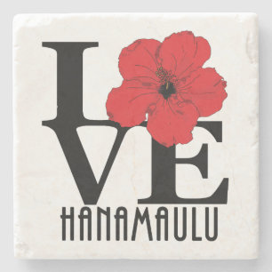 Porta-copo De Pedra AMOR Hanamaulu Havaí