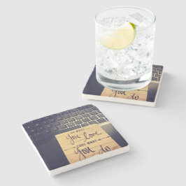 PORTA-COPO DE PEDRA AMOR O QUE VOCÊ FAZ ROLHA DE PEDRA