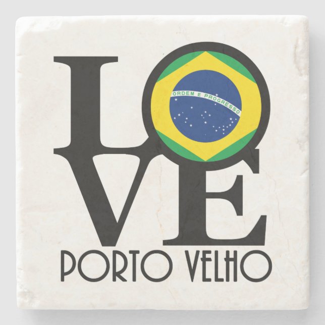 Porta-copo De Pedra AMOR Porto Velho (Frente)