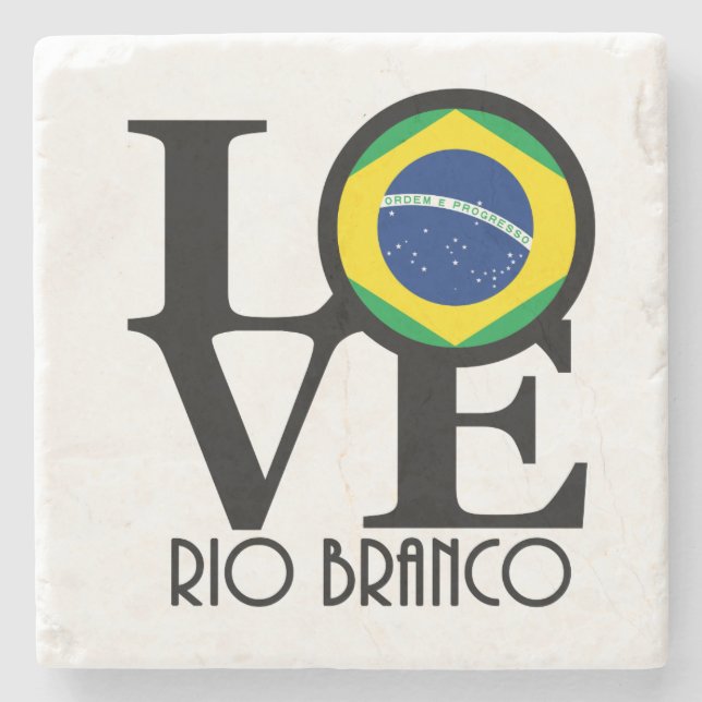 Porta-copo De Pedra AMOR Rio Branco (Frente)