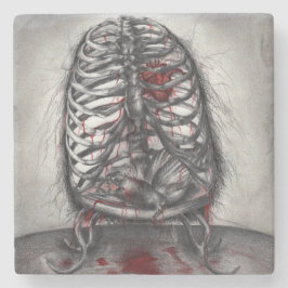 Porta-copo De Pedra Anatomia da Gaiola Vazia Coração Surrealismo Arte 