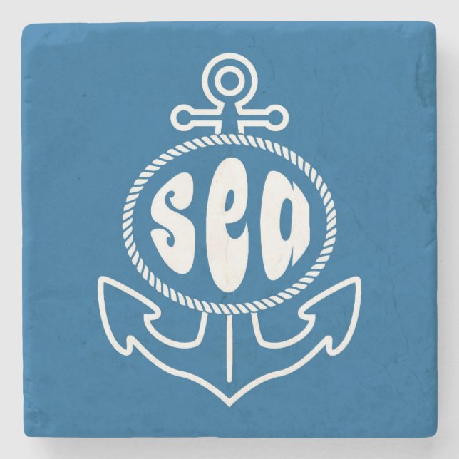 Porta-copo De Pedra Âncora e o mar (Frente)