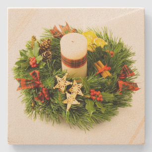 Porta-copo De Pedra Anel De Velas De Frota De Natal