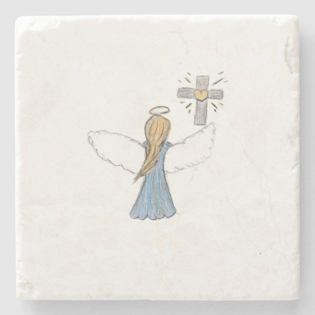 Porta-copo De Pedra Angel (Frente)