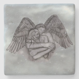 Porta-copo De Pedra Angel Eros no Amor
