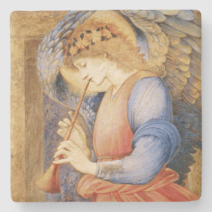 Porta-copo De Pedra Angel Playing a Flageolet (por Edward Burne-Jones)