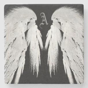 Porta-copo De Pedra ANGEL WINGS - Monograma personalizado preto