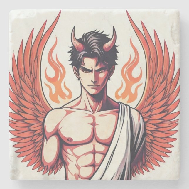 Porta-copo De Pedra Anjo da Escuridão (Frente)