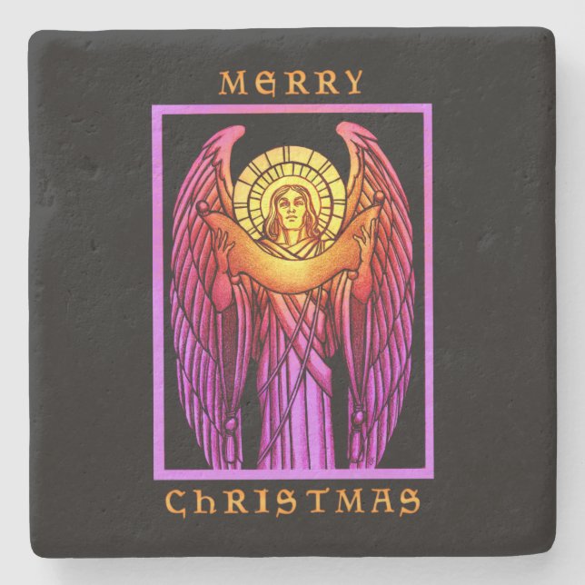 Porta-copo De Pedra Anjo de Vidro Obtido (Frente)