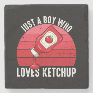 Porta-copo De Pedra Apenas um garoto que ama ketchup