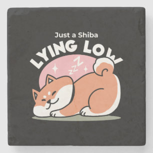 Porta-copo De Pedra Apenas um Shiba Mente Baixo: Design de Shiba Inu C