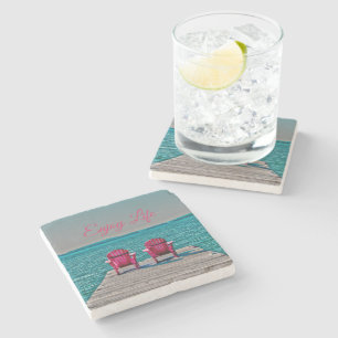 Porta-copo De Pedra Aproveite A Vida Nas Cadeias De Adirondack Russo D