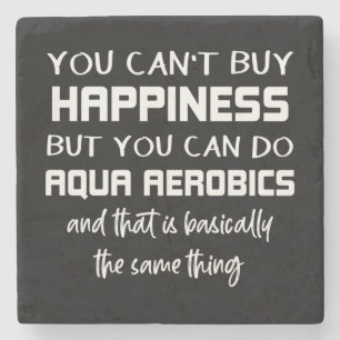 Porta-copo De Pedra Aqua Aeróbica é Felicidade Águas Engraçadas Aeróbi