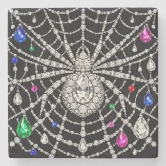 Porta-copo De Pedra Aranha Glamourosa Desenho de Diamante Cheio de Joi