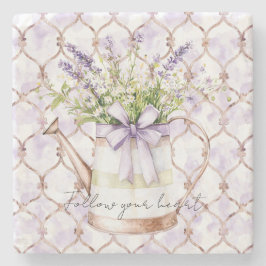 Porta-copo De Pedra Arco de Flores de Lavanda