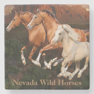 Porta-copo De Pedra Arizona Cavalos selvagens
